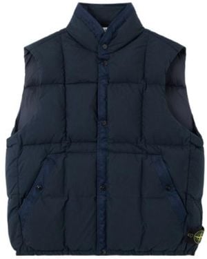 Stone Island Down Vest With Wind Resistance - Blue