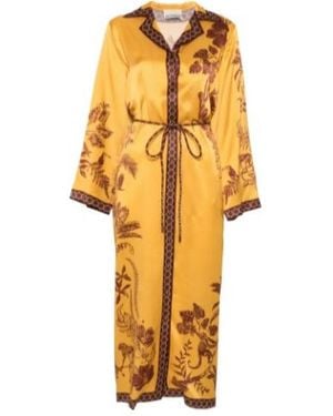 ALÉMAIS Floral-Print Belted Dress - Yellow