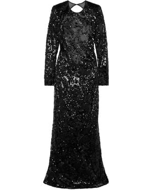 Victoria Beckham Sequin Gown - Black