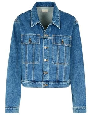 KHAITE Saunder Buttoned Denim Jacket - Blue