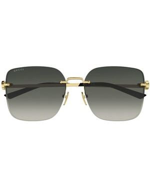 Gucci Eyewear Butterfly Frame Sunglasses - Metallic