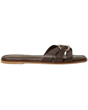 Twinset Logo Buckle Slip-On Sandals - Brown