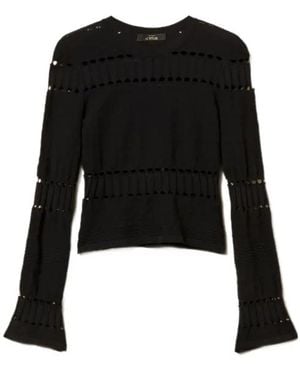 Twinset Openwork Sweater - Black