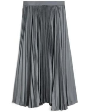 Jil Sander Pleat Detailed Midi Skirt - Gray