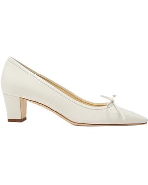 Manolo Blahnik Woven Pumps - White