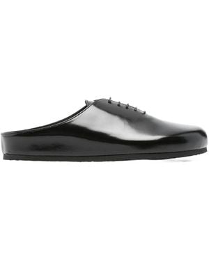 Jacquemus Lace-Up Flat Mules - Black
