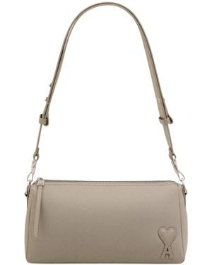 Ami Paris Padded Leather Marcel Shoulder Bag - White