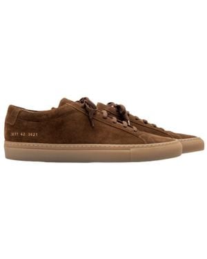 Common Projects Logo Low-Top Casual Shoes - Brown