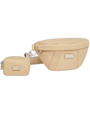 KENZO Logo Patch Zipped Belt Bag - Natural