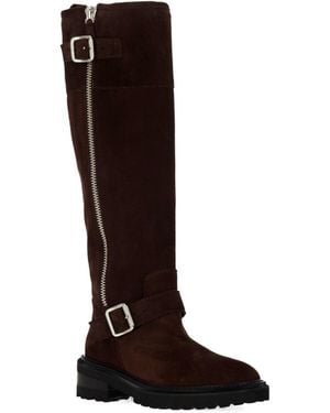 Via Roma 15 Buckled Zip Boots - Brown