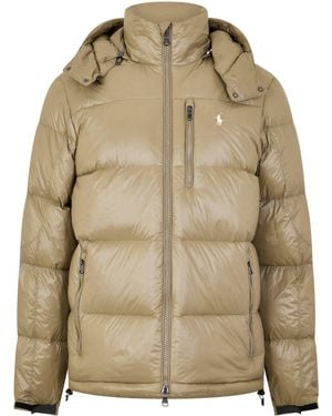 Polo Ralph Lauren Detachable Hood Short Puffer Jacket - Natural