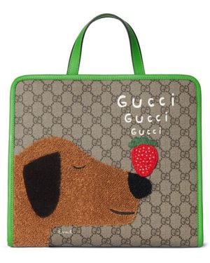 Gucci Children's Printed Gg Tote Bag - Green