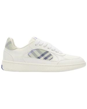 Burberry Checked Detail Low-Top Sneakers - White
