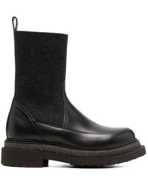 Brunello Cucinelli Leather Ankle Boots - Black