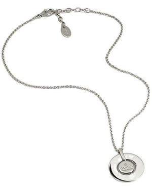 Gucci Trademark Pendant Necklace - White