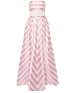 Rebecca Vallance Jocelyn Striped Satin Gown - Pink