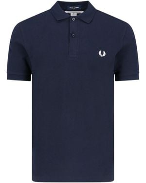 Comme des Garçons Comme Des Garçons Shirt Logo Embroidered Knitted Polo Shirt - Blue