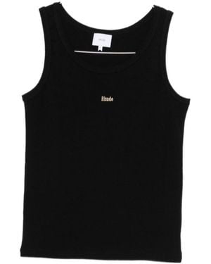 Rhude Logo-Embroidered Tank Top - Black