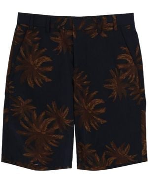 Vince Palm Print Bermuda Shorts - Black