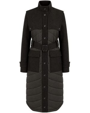 Patrizia Pepe Quilted Paneled Coat - Black