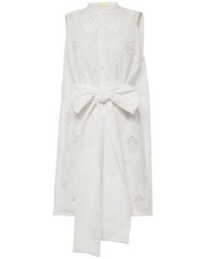 Erdem Embroidered Cotton-Blend Minidress - White