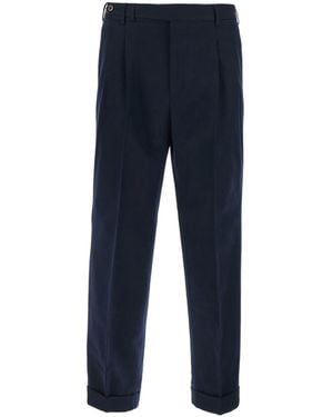 Pt Pantaloni Casual Trousers With Belt Loops - Blue