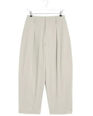 Lemaire Pleated Wide Leg Chino Trousers - White
