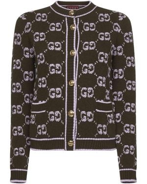 Gucci Long-Sleeved Knitted Cardigan - Black