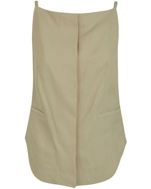 Loulou de Saison Mihant Square-Neck Twill Top - Green