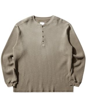 ROA Waffle Henley Long Sleeve T-Shirt - Grey