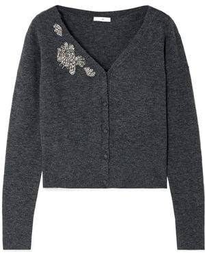 Erdem Long-Sleeved Knitted Cardigan - Black