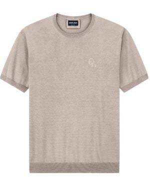 Giorgio Armani Embroidered Logo T-Shirt - White