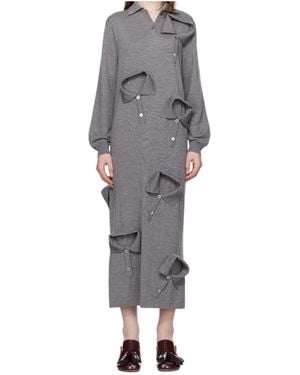 Moschino Multi Collars Knitted Dress - Gray
