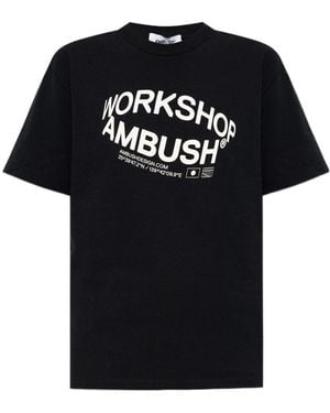 Ambush Logo Printed Crewneck T-Shirt - Black