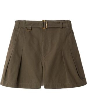 Burberry Edk Embroidered High-Waisted Shorts - Green