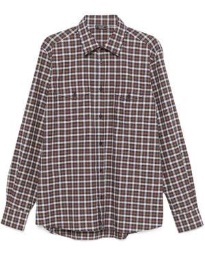 Peserico Check Pattern Shirt - Grey