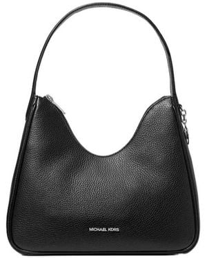 Michael Kors Nayla Small Pebbled Leather Hobo Shoulder Bag - Black