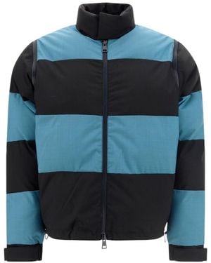 Sunnei Striped Zipper Down Jacket - Blue
