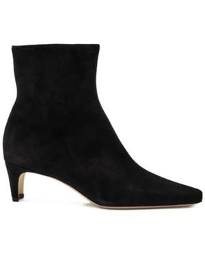 STAUD Wally Suede Ankle Boots - Black