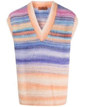 Missoni Striped Knit Vest Sweater - Blue