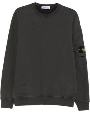 Stone Island Sleeve Pocket Crewneck Sweatshirt - Black