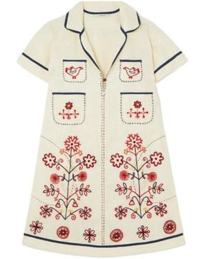 Vita Kin Misha Embroidered Linen Mini Dress - White