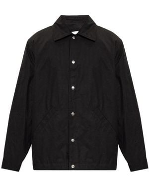 Jil Sander Logo Printed Long-Sleeved Jacket - Black