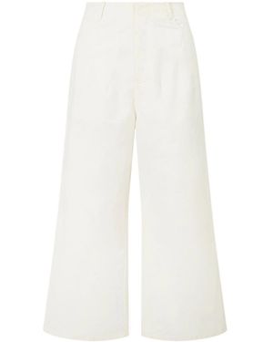 STAUD Belt-Loop Casual Pants - White