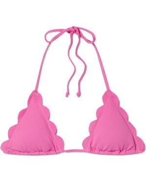 Marysia Swim Broadway Seersucker Triangle Bikini Top - Pink