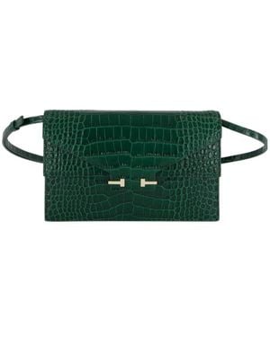 Tom Ford Crocodile-Print Mini Shoulder Bag - Green
