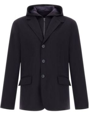 Herno Hooded Jersey Blazer - Blue