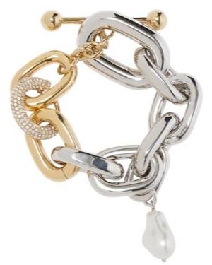 Rabanne Embellished Chain Bracelet - Metallic