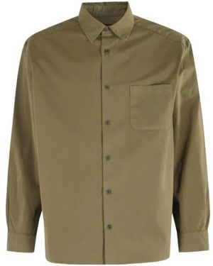 A.P.C. Logo Embroidered Long-Sleeved Shirt - Green