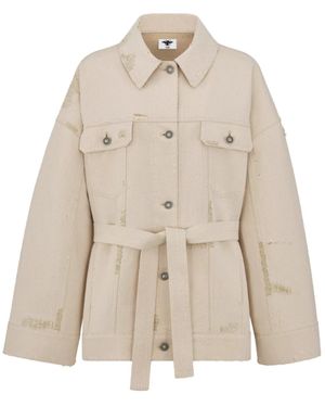 Dior Christian Oversized Belted Jacket - Natural